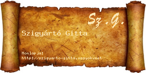 Szigyártó Gitta névjegykártya